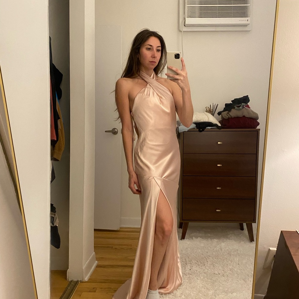 Athena halter Satin Dress